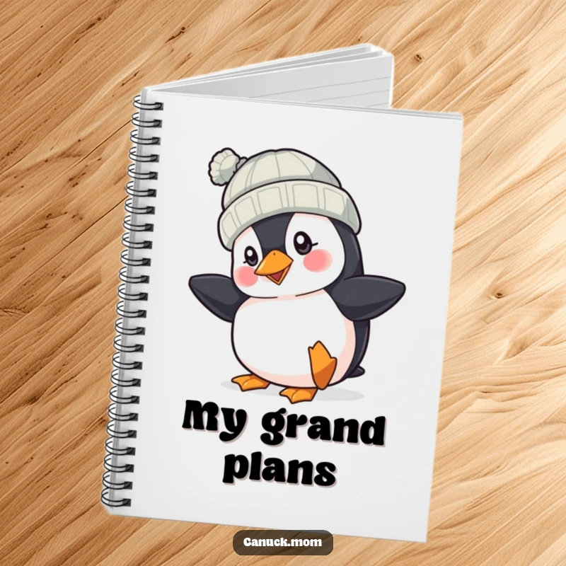 Funny Puffin Hat Notebook: A cheerful puffin wearing a hat taps its foot, providing a fun and humorous space for all your important notes.