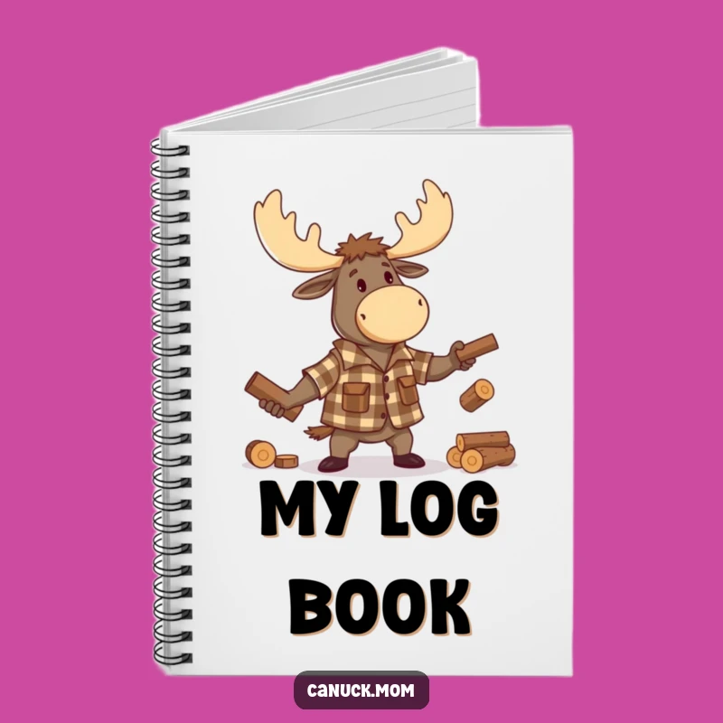 Funny Moose Lumberjack Notebook: Cartoon Juggling Logs, Journaling Fun Gift