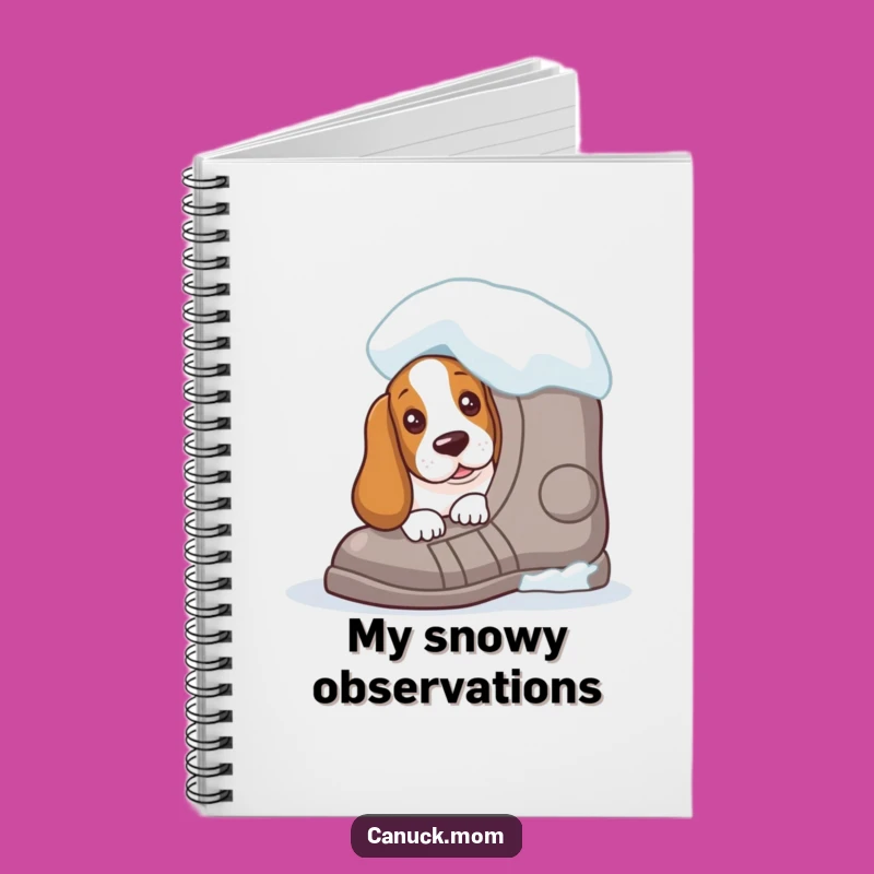 Funny Basset Hound Snowshoe Notebook - Curious Winter Journal