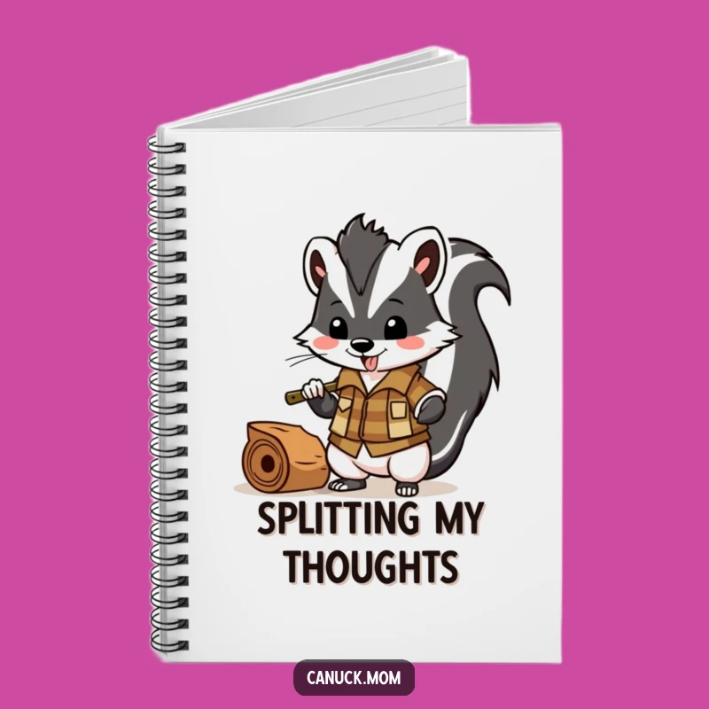 Funny Skunk Lumberjack Notebook: Rugged Chopper Bandit Journal Gift
