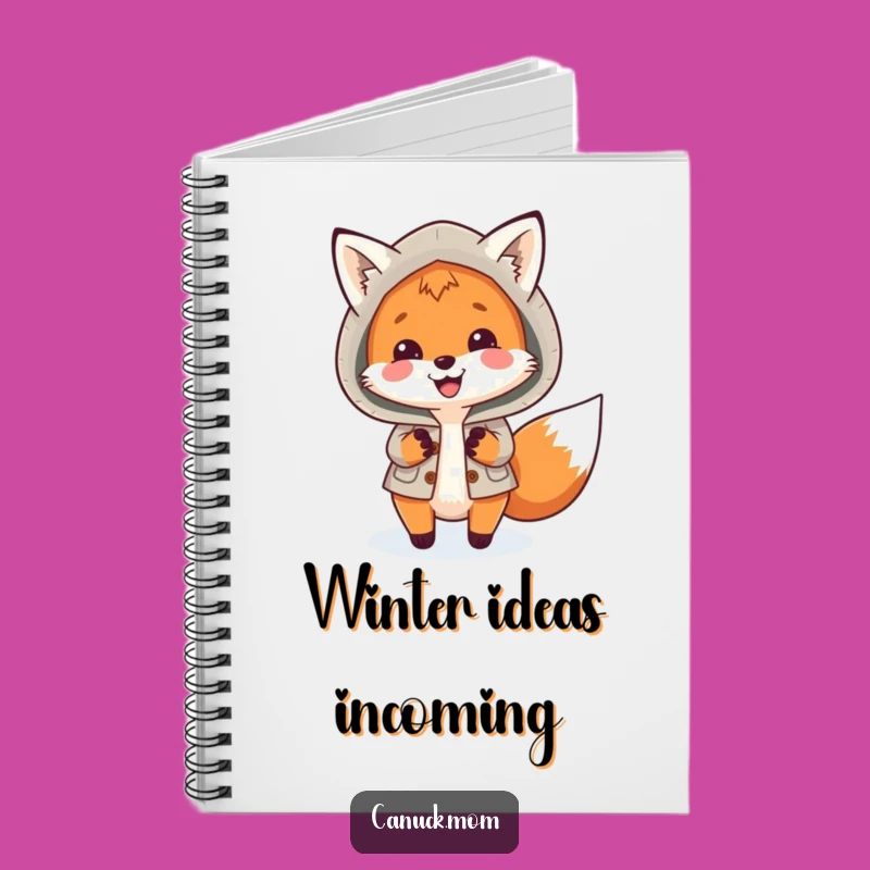 Funny Fox Parka Notebook: Arctic Fox Journal for Snowy Day Ideas, Cute Gift!