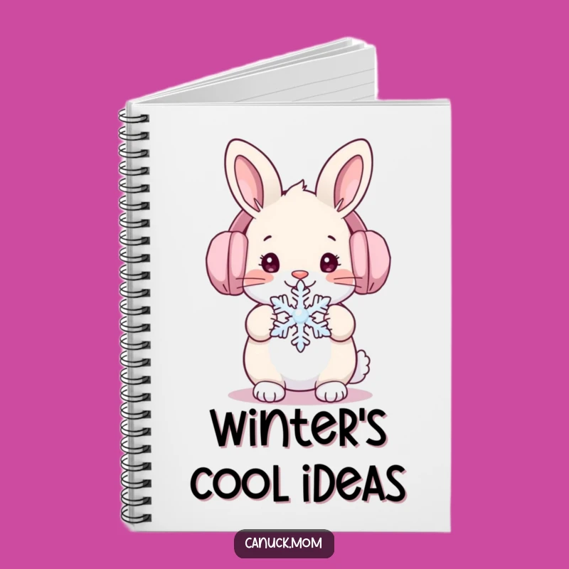 Funny Winter Rabbit Notebook: Cute Ear Muffs Snow Bunny Journal Gift