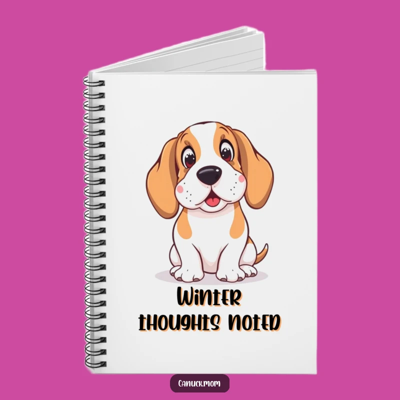 Funny Basset Hound Notebook: Snowflakes & Amused Hound - Journal Your Winter
