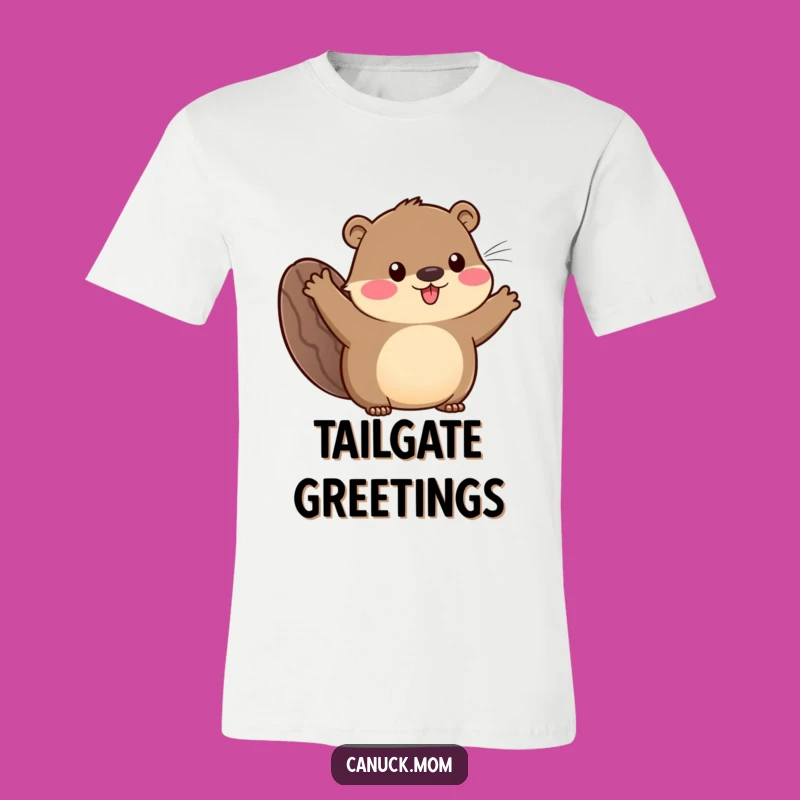 Funny Beaver Tail Animal T-Shirt: Enthusiastic Waves, Amazing Funny Gift