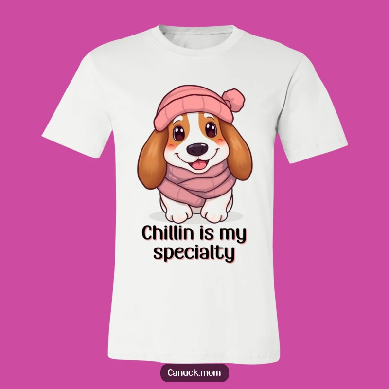 Funny Cozy Basset Hound T-Shirt: Winter Dog Style, Hilarious Gift Tee