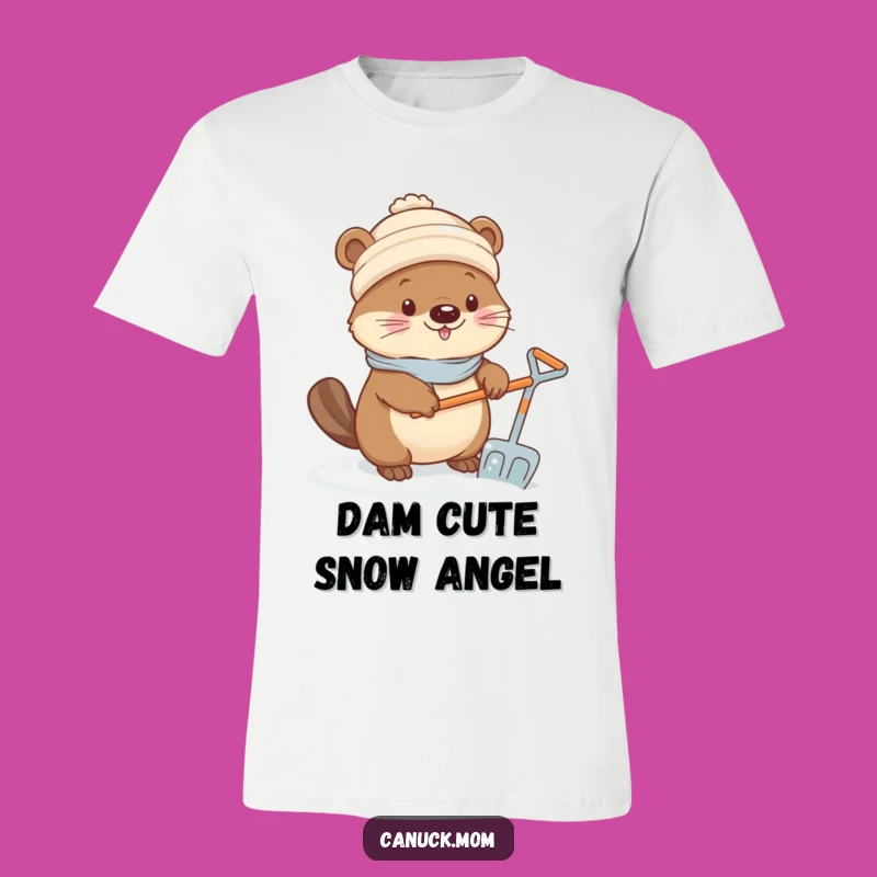 Funny Kawaii Beaver T-Shirt - Winter Toiler, Adorable Funny Gift for Cold Weather