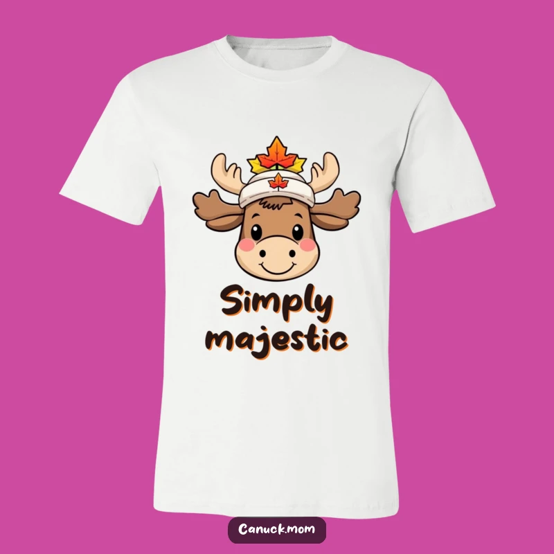 Funny Moose Maple Leaf Hat T-Shirt - Wearable Canadian Character Humor Tee