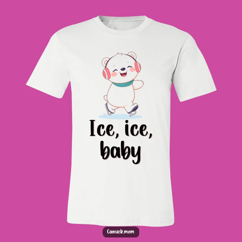 Funny Polar Bear Ice Skating T-Shirt: Giggling Arctic Buddy for a Hilarious Gift