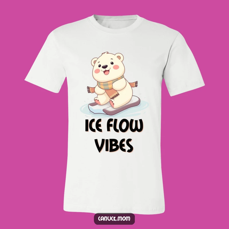 Funny Kawaii Polar Bear Sliding T-Shirt - Wear Your Winter Joy!