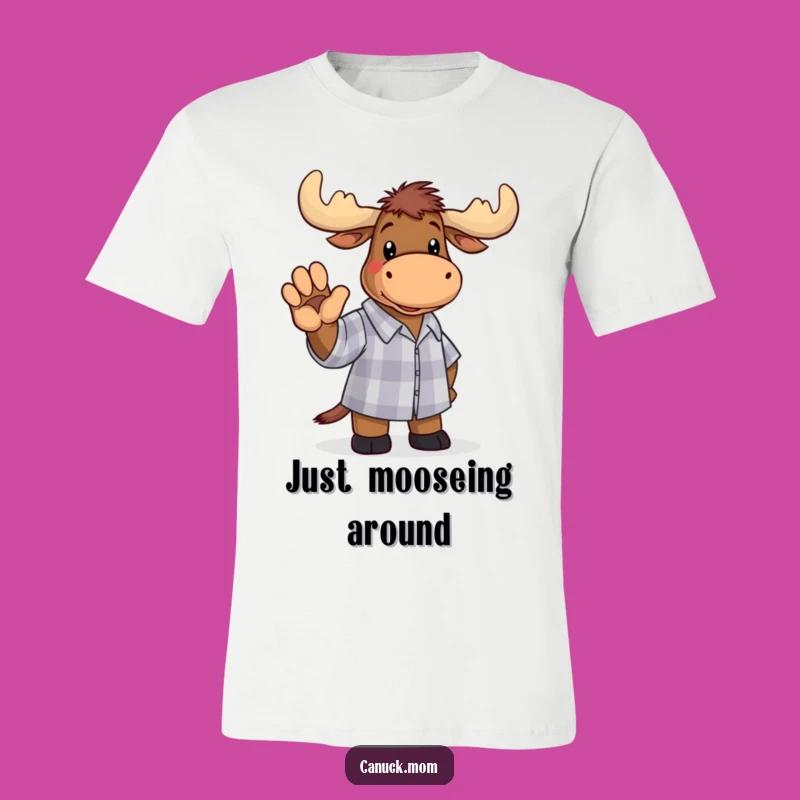 Funny Moose Checkered Shirt T-Shirt: Hilarious Animal Apparel Gift