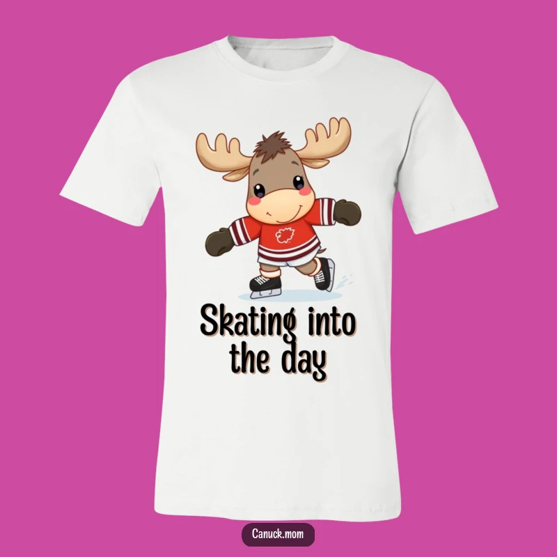 Funny Moose Hockey T-Shirt: Cheerful Skater, Hilarious Sports Gift