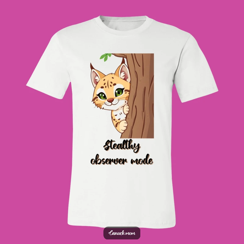 Funny Peeking Lynx T-Shirt - Show Off Your Curious and Playful Side