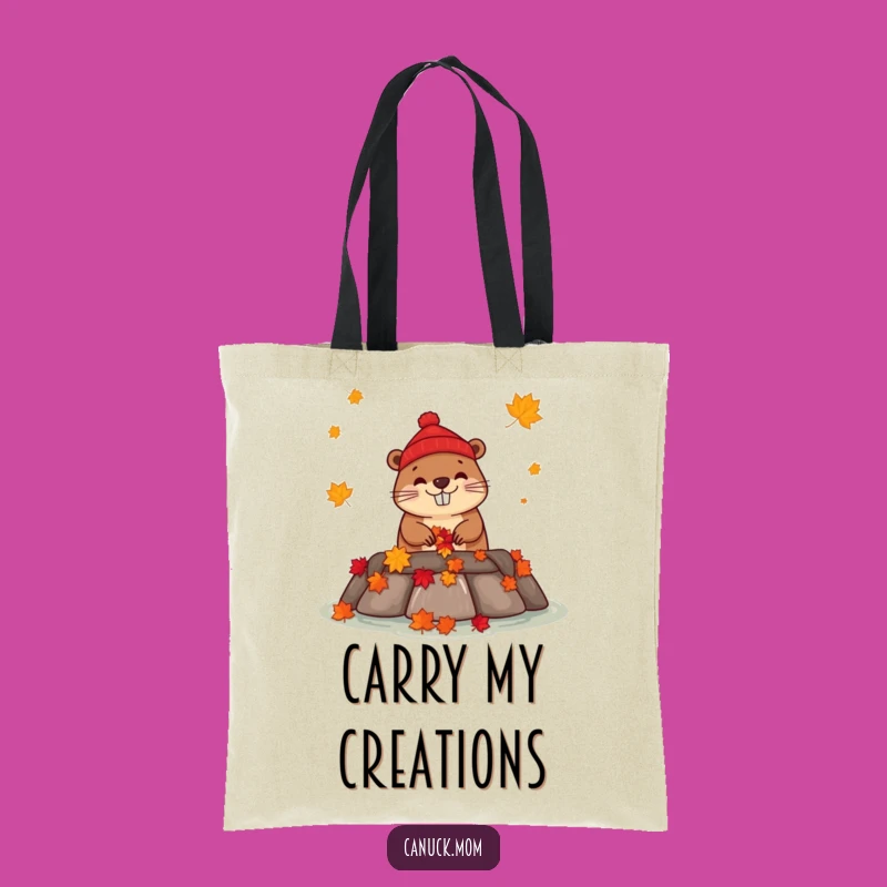 Funny Beaver Dam Tote Bag - Canadian Maple Builder Carry-All, Ideal Canada Funny Gift