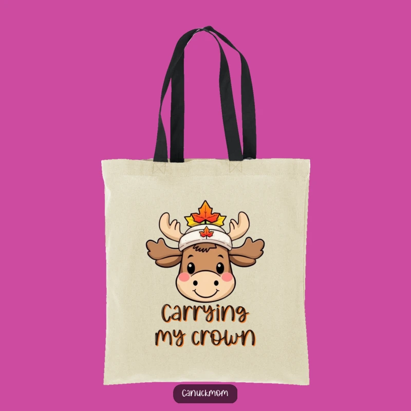 Funny Moose Maple Leaf Hat Tote Bag - Stylish Canadian Character Carry-All
