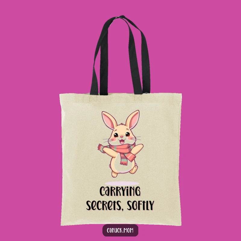 Funny Snowshoe Hare Tote Bag: Hopping with a Scarf for Everyday Fun