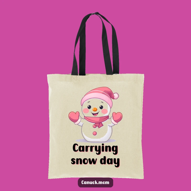 Funny Snowman Tote Bag: Carry Your Winter Fun with This Waving Character, a Practical Funny Gift!