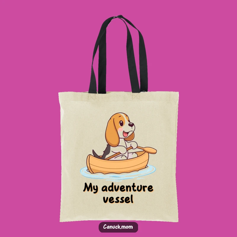 Funny Basset Hound Canoe Tote Bag - Adventure Pup Carryall, Chic Funny Gift