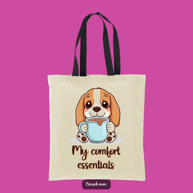 Funny Basset Hound Cozy Hot Chocolate Tote Bag: Carry Your Comfort