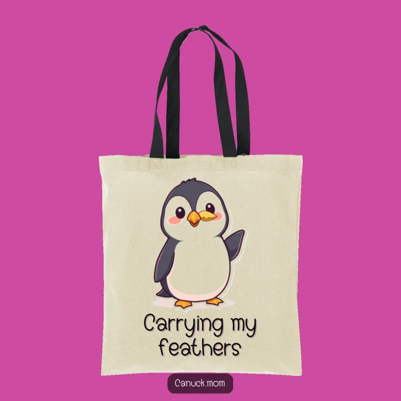 Funny Polite Puffin Tote Bag - Feathered Nod Accessory, a Hilarious Bird Lover Gift