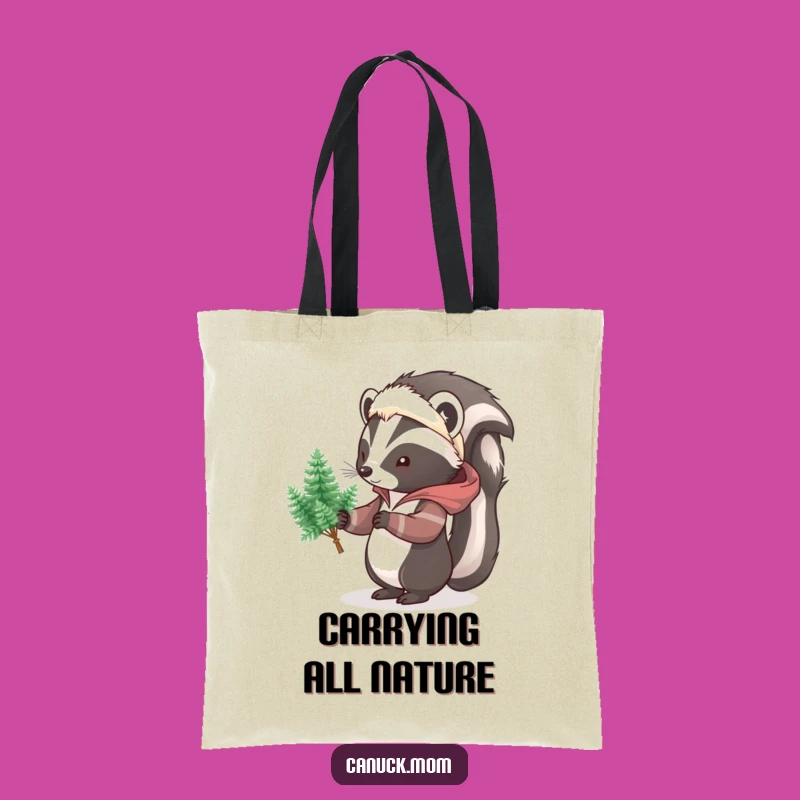 Funny Skunk Pine Tree Tote Bag: Stylish & Amusing Nature Gift