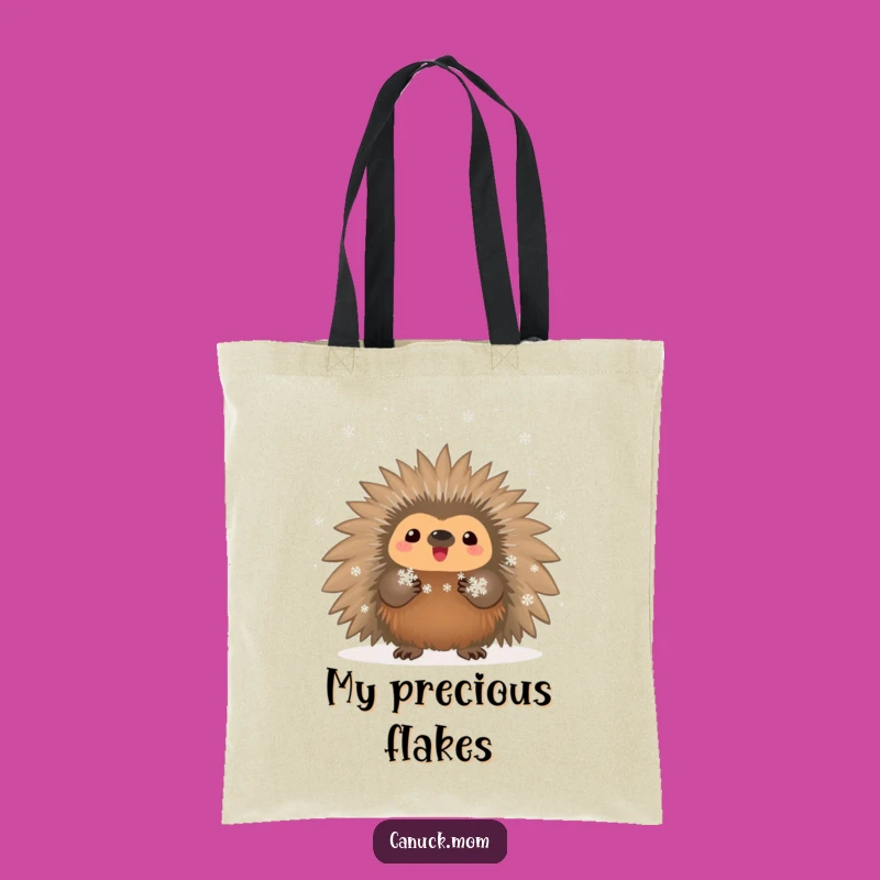 Funny Porcupine Snowflake Tote Bag - Proud Winter Accessory Gift