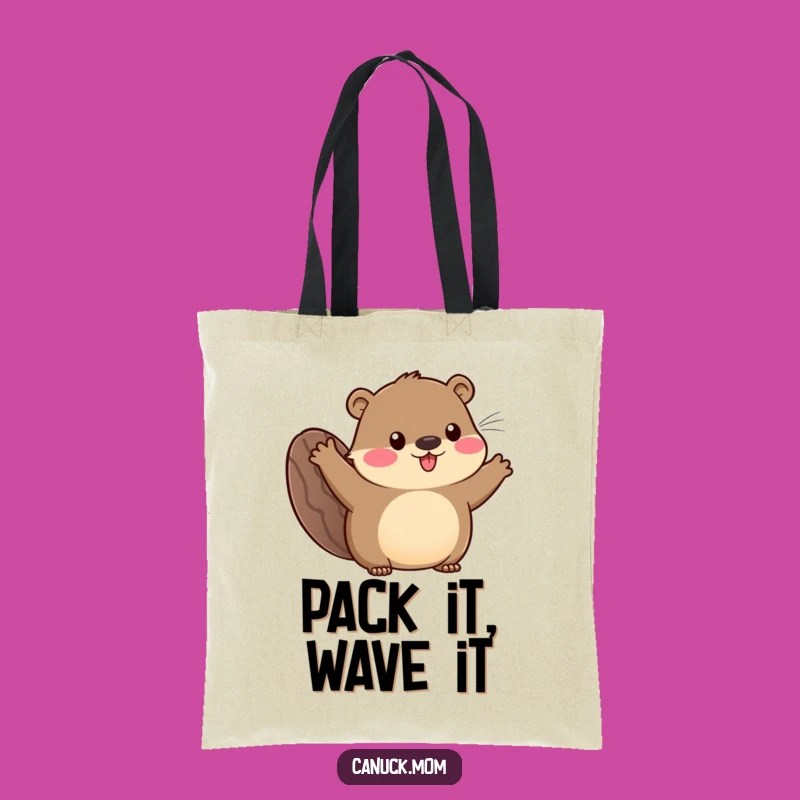 Funny Beaver Tail Animal Tote Bag: Carry Your Greetings, Perfect Funny Gift