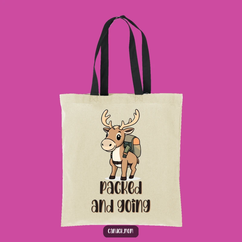 Funny Caribou Adventure Tote Bag - Explorer Backpack Travel Gift